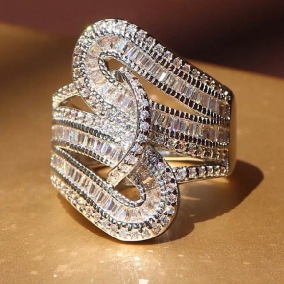 NEW 5.6 CT PRINCESS CUT DIAMOND 925 SILVER RING - Picture 4 of 4